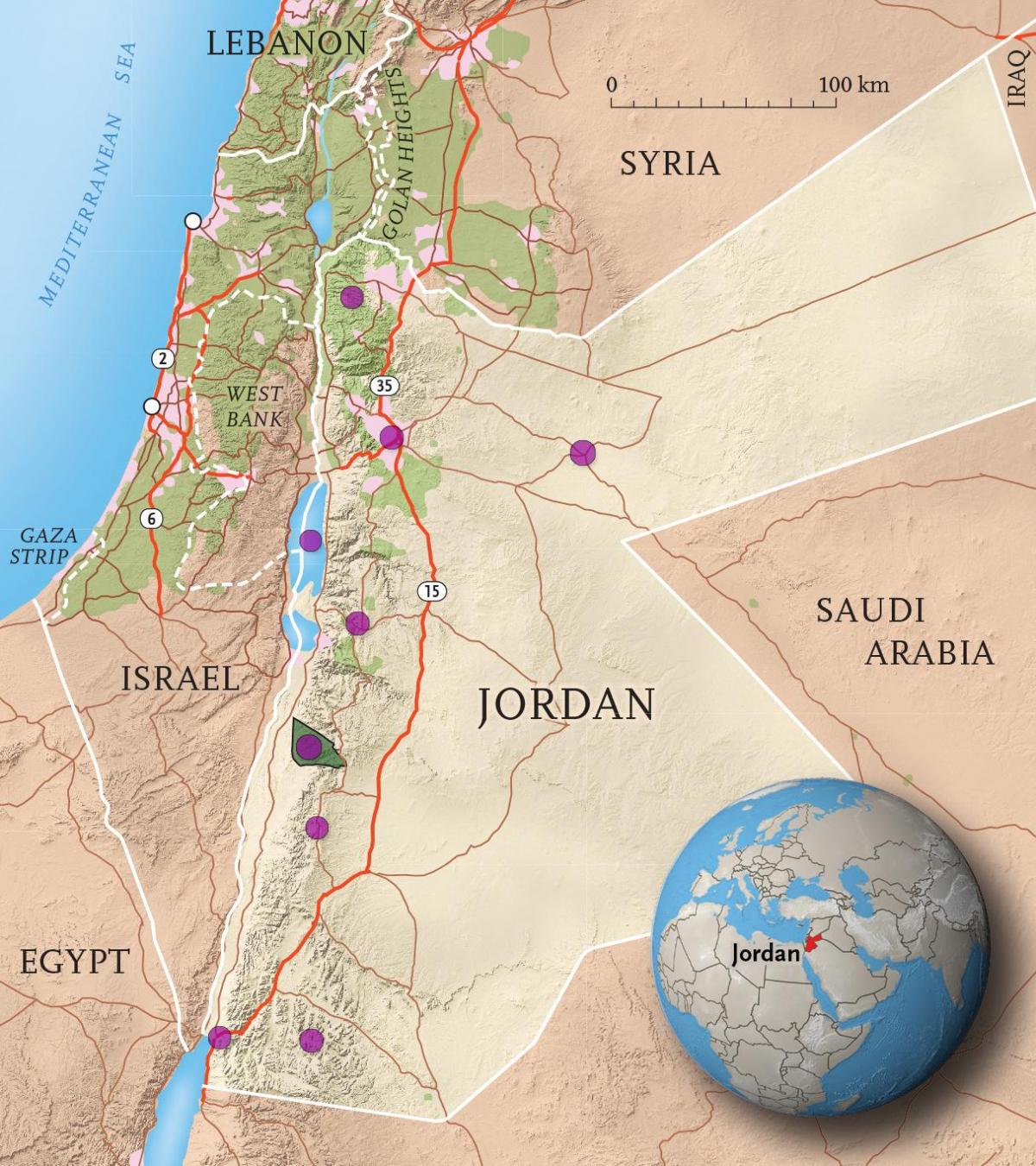 kingdom of Jordan hartă
