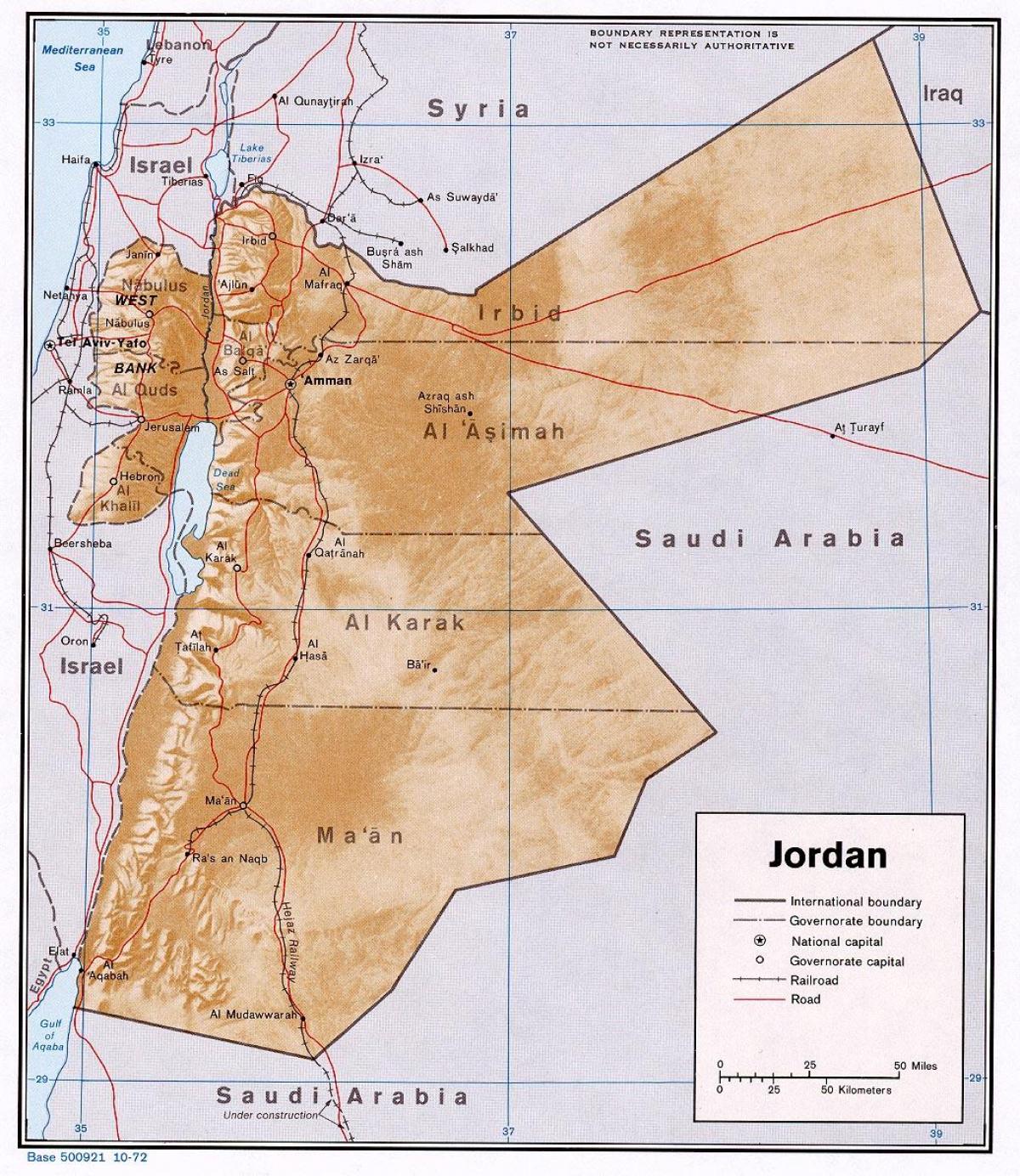harta arată Jordan
