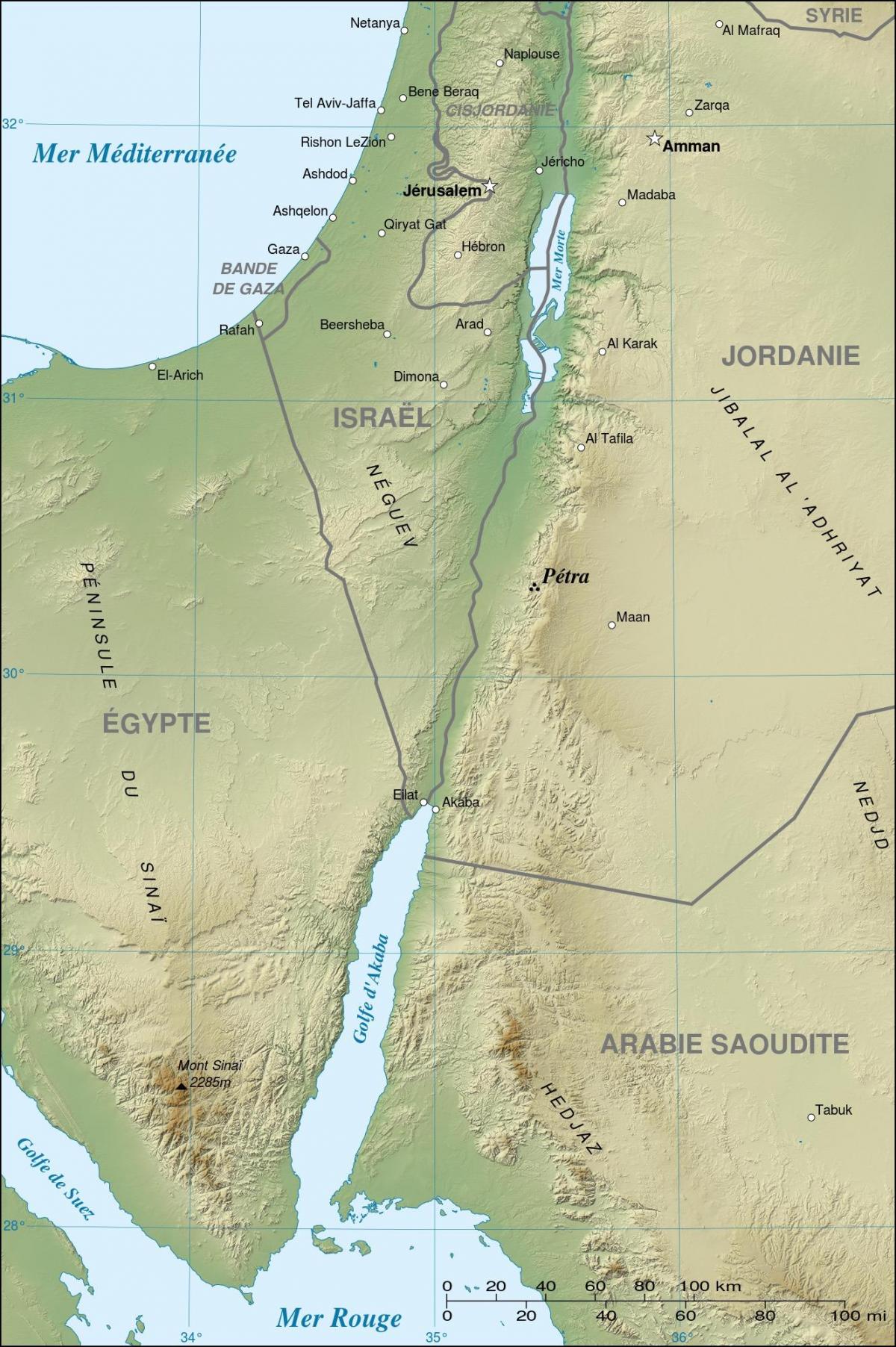 harta Jordan arată petra