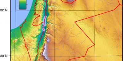 Harta Jordan topografice