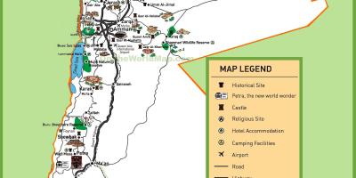 Harta Jordan site-uri turistice