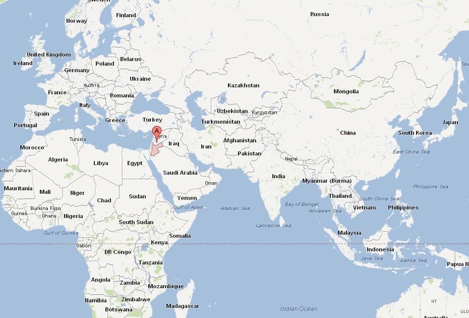 Jordan localizare pe harta lumii