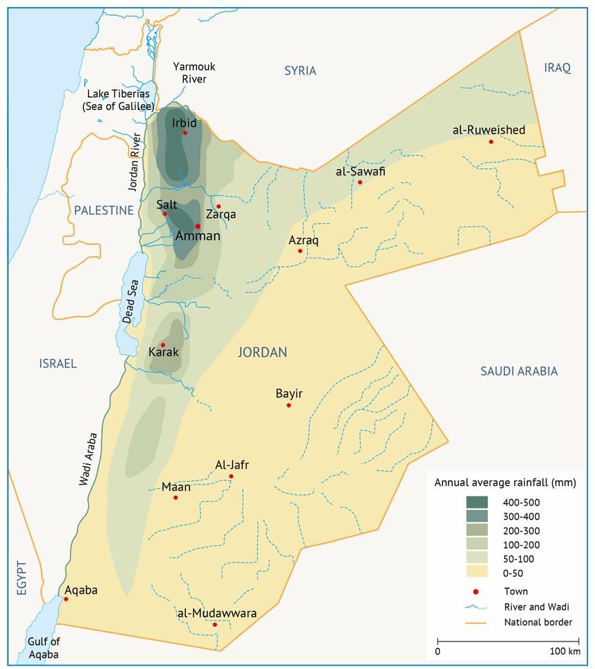 harta Jordan geografie