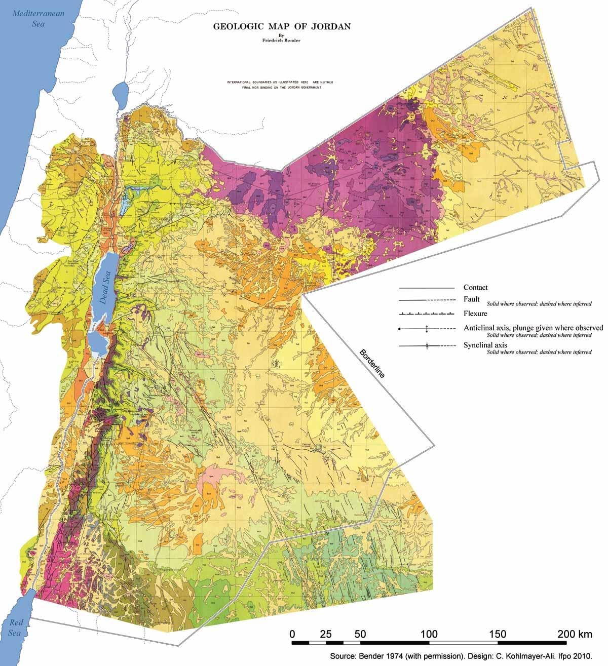 harta Jordan geologie