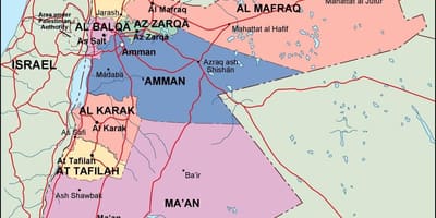 Harta Jordan politice
