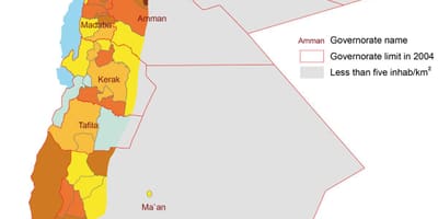 Harta Jordan populației